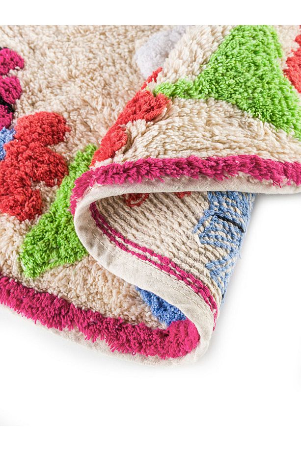 LCW HOME Karişik Çiçek Nakışlı Banyo Paspası 70x70 cm - 3