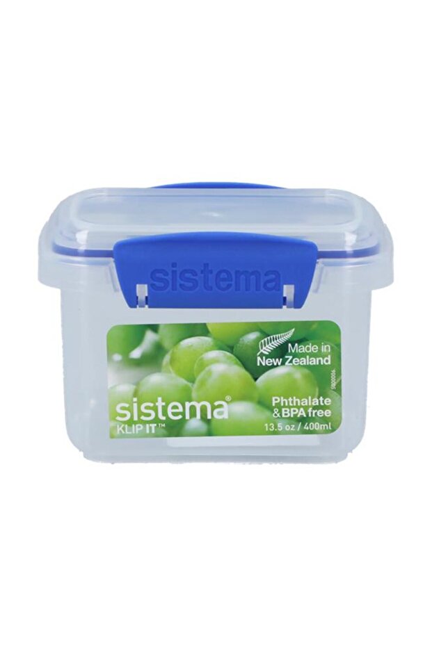sistema Klip It Rectangular Container Clear and Blue 400ml (Multicolour) - 1