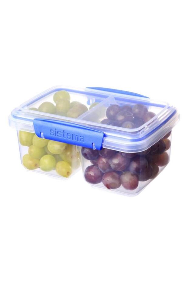 sistema Klip It Split Container Clear and Blue 835ml (Multicolour) - 5