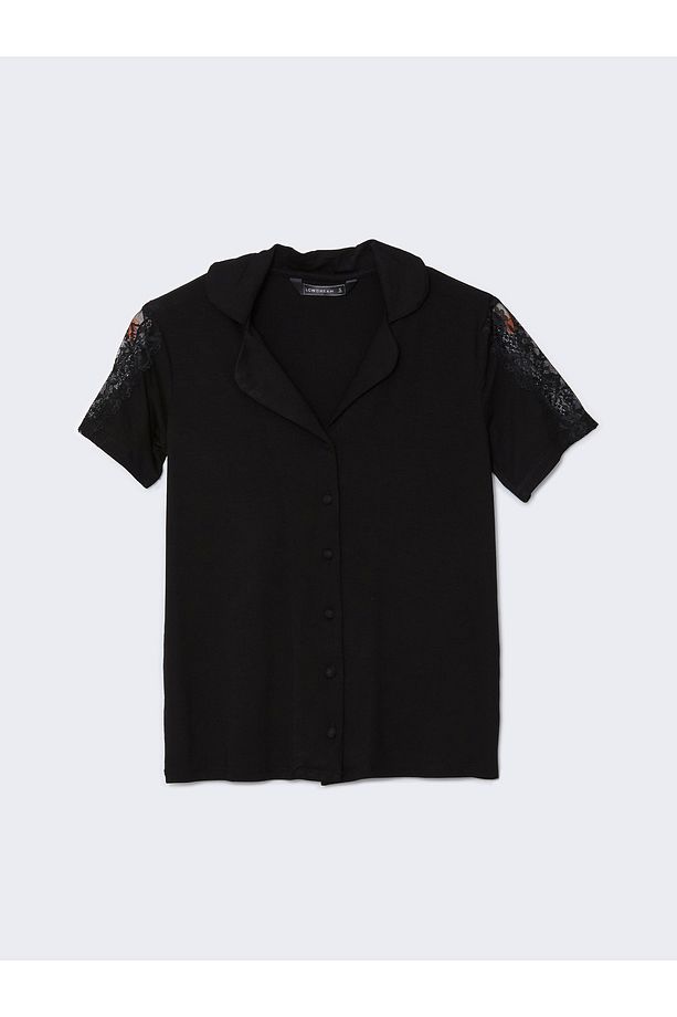 Gömlek Yaka Kadın Şortlu Pijama Takımı - 6