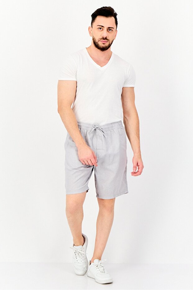 شورت رياضي رجالي سادة، رمادي - 3