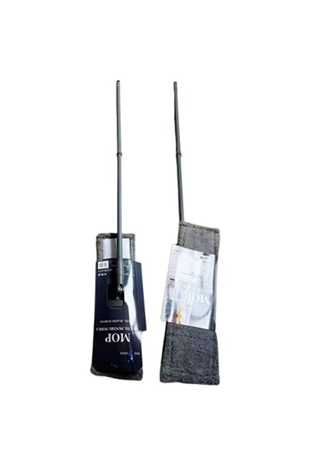 Flat Mop with Handle, Microfiber + PVC + Metal - 1