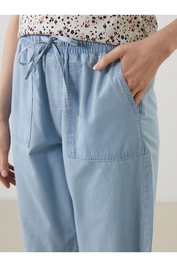 Beli Lastikli Standart Fit Kadın Jean Şort - 3