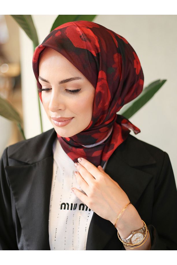 Rosa Desen İthal Pamuk Eşarp - 4