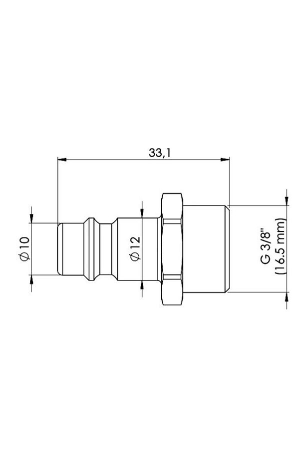 Kompresör Hava Jakı Sarı Erkek Hortum Ucu 3/8" BSP - 2