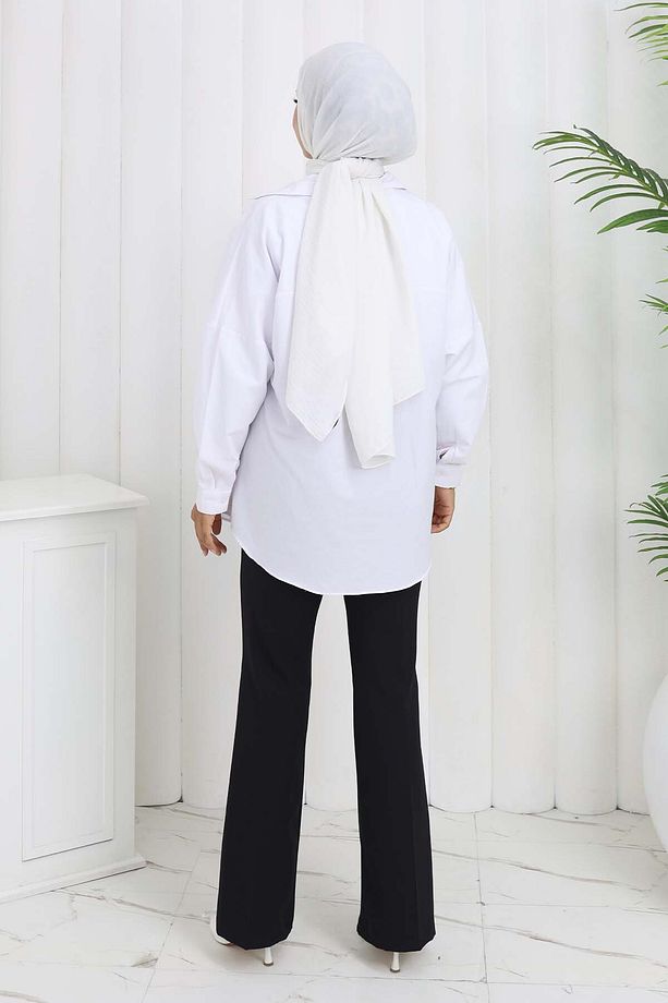 Kemerli İspanyol Paça Pantolon Siyah 6538 - 6