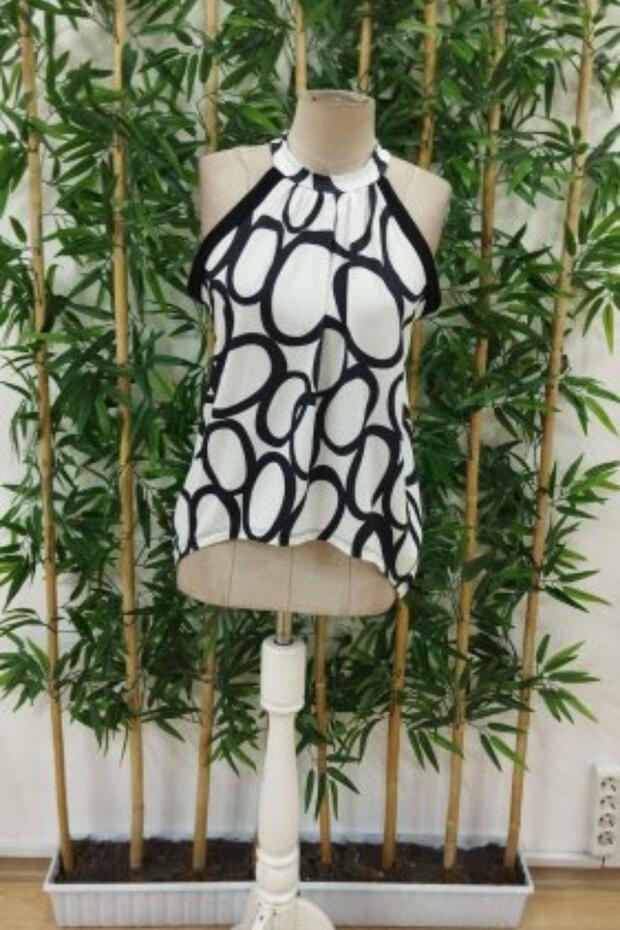 بلوزة سوبريم بدون أكمام منقوشة برقبة رسن - منقوشة - 4