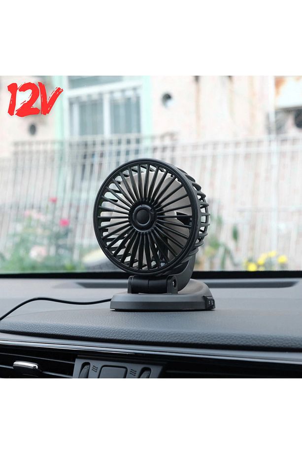 Araç İçi Vantilatör 360° Dönebilen Torpido Üstü Vantilatör 12v Uyumlu Tek Fanlı Soğutucu Fan Pervane - 5