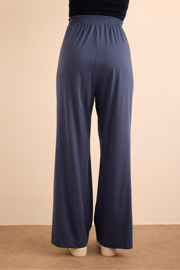 Beli Lastikli Örme Bol Pantolon - 5