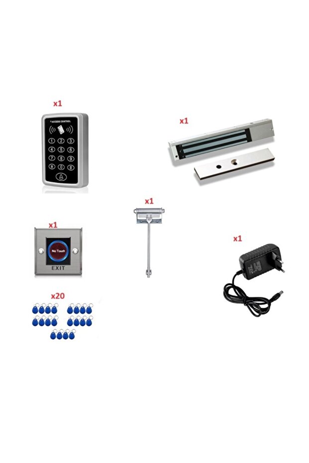 Access Geçiş Kontrol Sistemi Set-196-Şifre ve Kartlı Geçiş Paneli, Manyetik Kilit, El Yaklaşım - 1