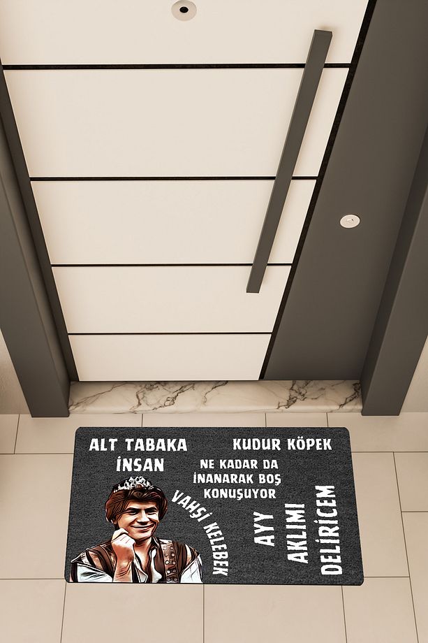 Yüksek Kaliteli Dijital Baskı Siyahi, Prens Replikler , temalı Kapı Önü Paspası - 1