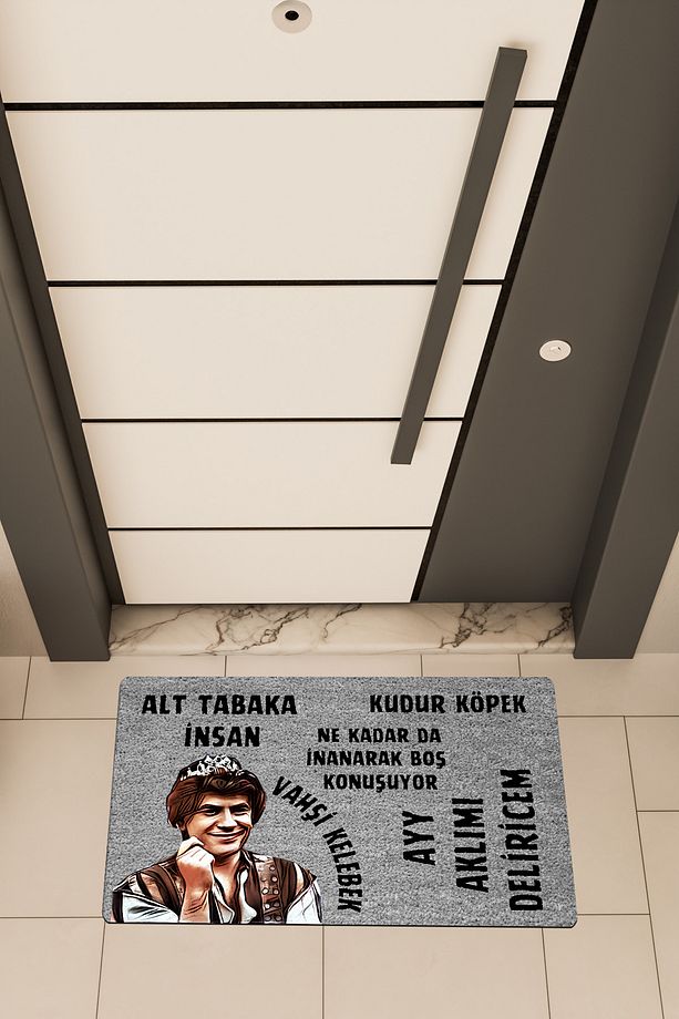 Yüksek Kaliteli Dijital Baskı Gri, Prens Replikler , temalı Kapı Önü Paspası - 1