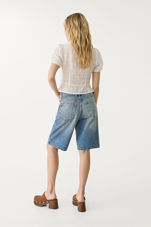 D95 Jort denim bermuda şort - 5