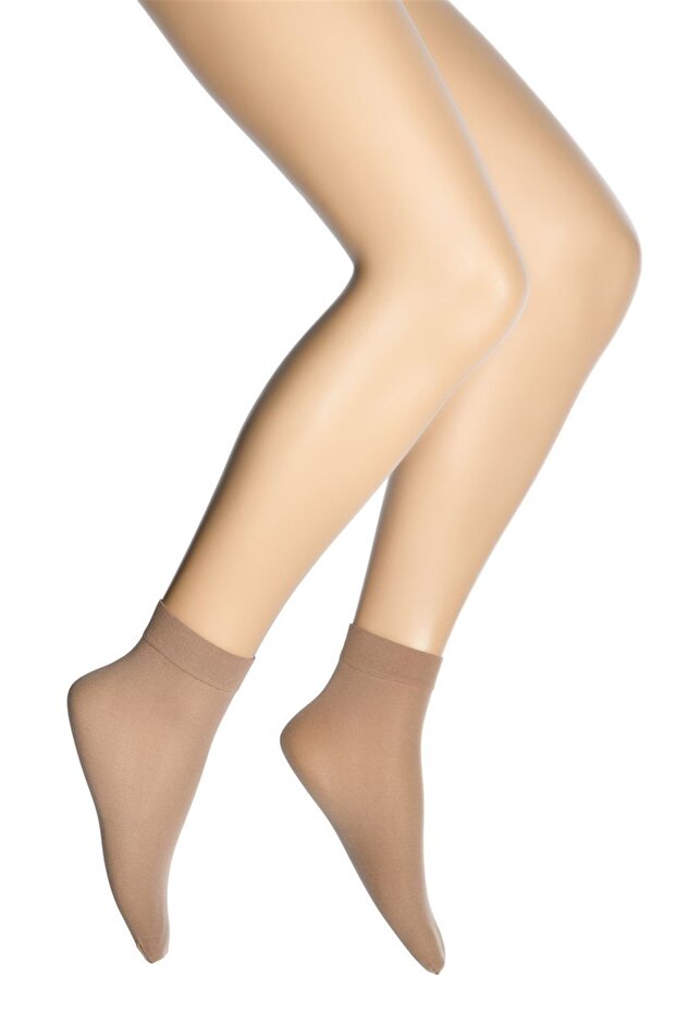 جوارب نسائية بلون برونزي Micro 40 متوسطة السماكة من Mus Socks 3 قطع