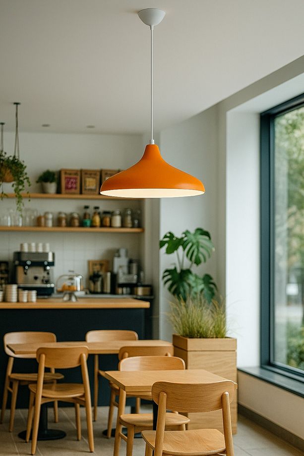 Nil Turuncu Renk Özel Tasarım Modern Dekoratif Cafe Sarkıt Cafe - Mutfak Tekli Avize - 1