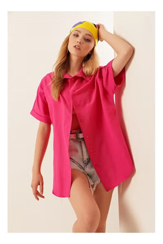 Oversize Long Basic Shirt - 2