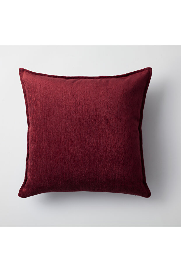 Eliza Viscose Natural Natural Throw Pillow 50X50 Claret Red (Inner Pillow Included)