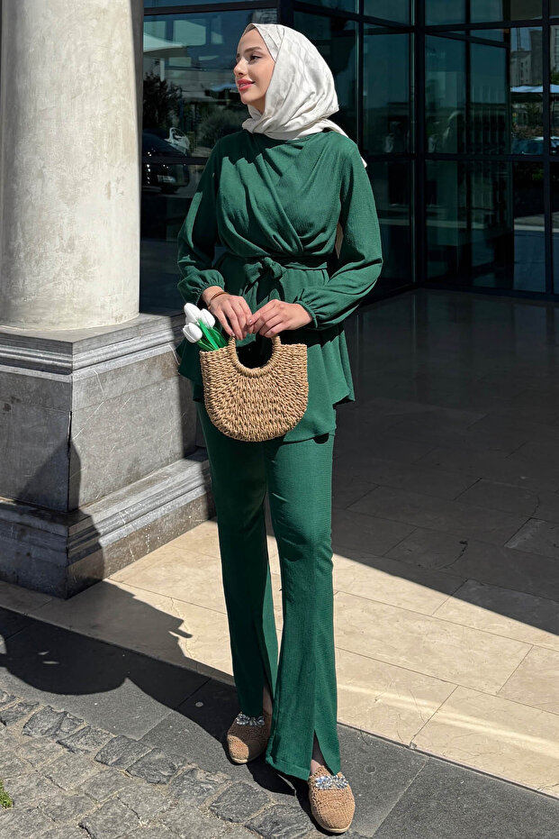 Women's Pants V Crossed Hijab Suit