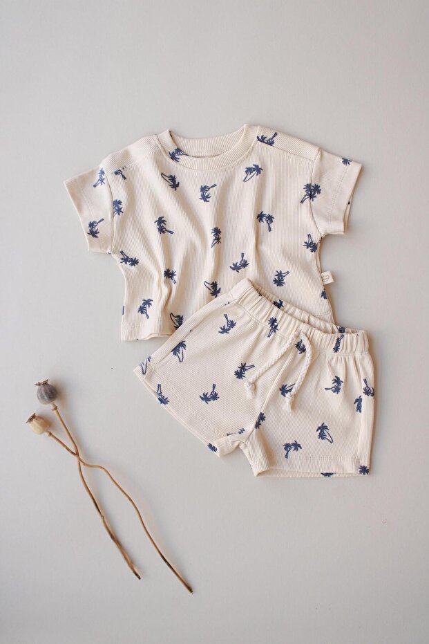Palm Pattern Camisole Shorts Set - 5