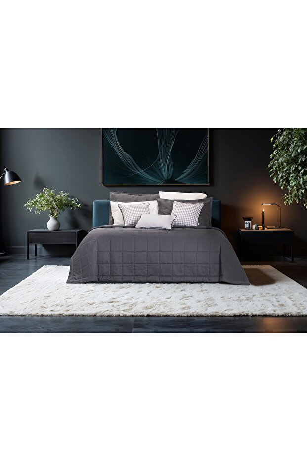 مجموعة مفرش سرير مزدوج من جلد الغزال - 5