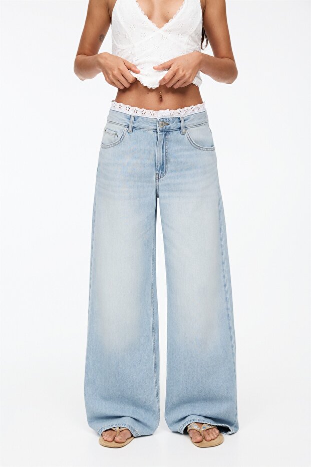 Kemer detaylı baggy jean - 6