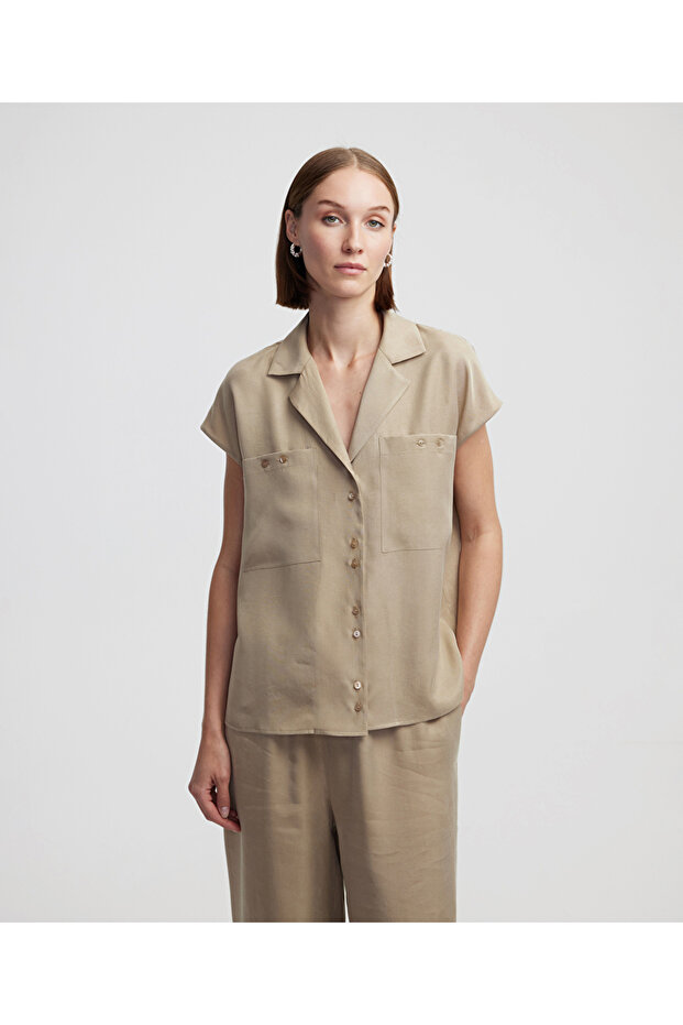 Geniş cepli gömlek - 1