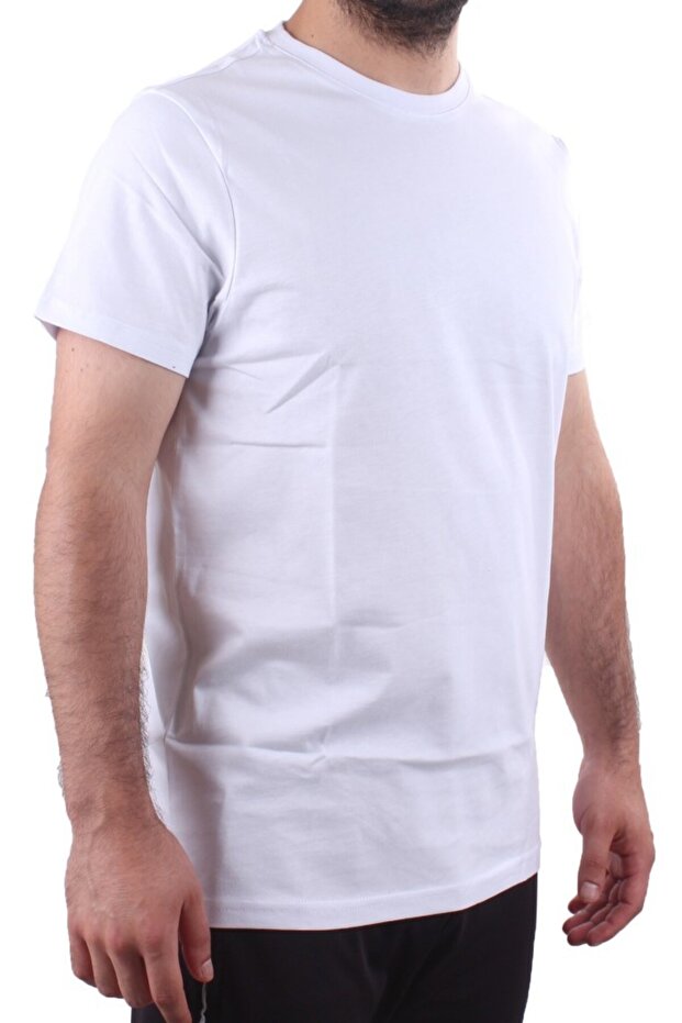 2300 White Casual Cotton Basic Crew Neck Men's T-Shirt