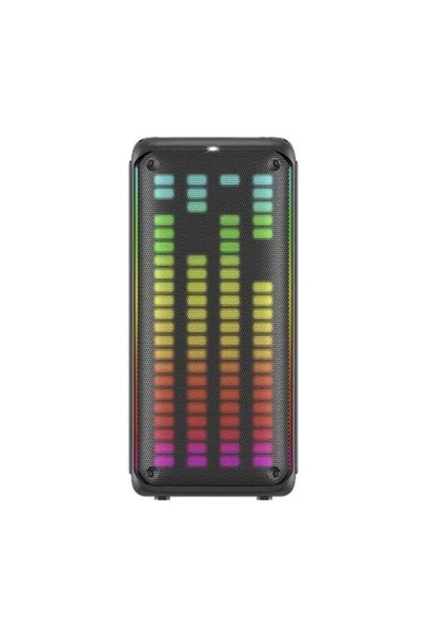 KTS-1911 Siyah Mikrofonlu Kumandalı RGB Ledli Taşınabilir Bluetooth Hoparlör Parti Speaker - 3