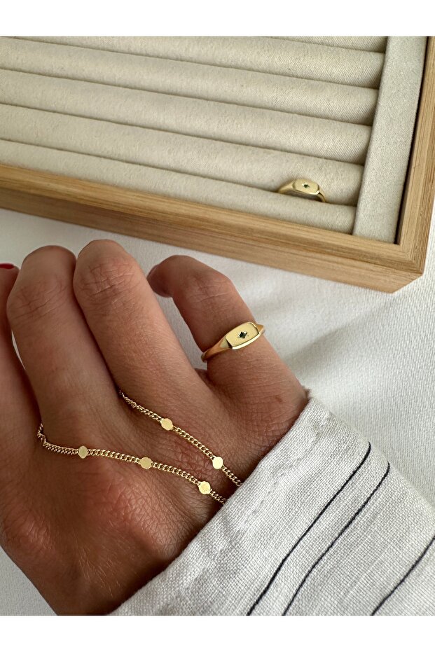 Emerald Tiny Stone Little Finger Ring - 2