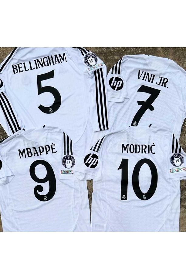 R.e.a.l M.a.d.r.i.d 2024/25 Yeni Sezon Vini Mbappe Modric Bellingham Forması 4'lü Kombin - 1