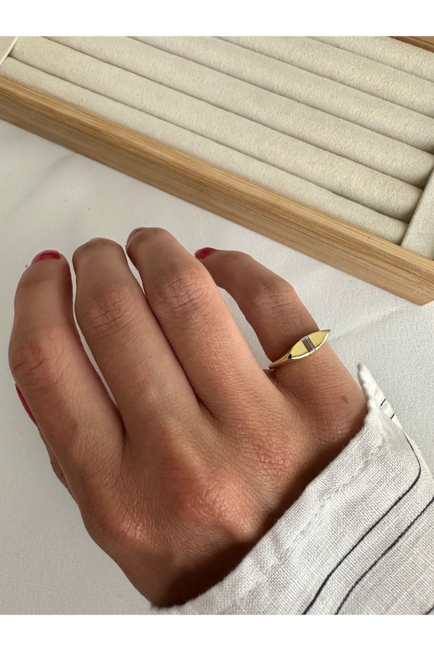 Stoned Plain Pinky Ring - 4