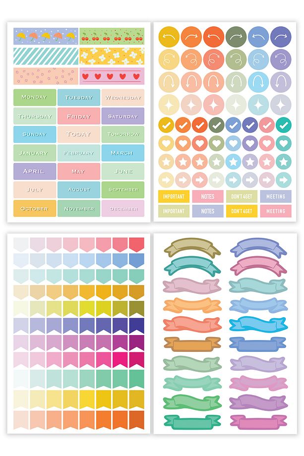 A5 Sticker Book 788 Adet Renkli Etiket Defteri - 7