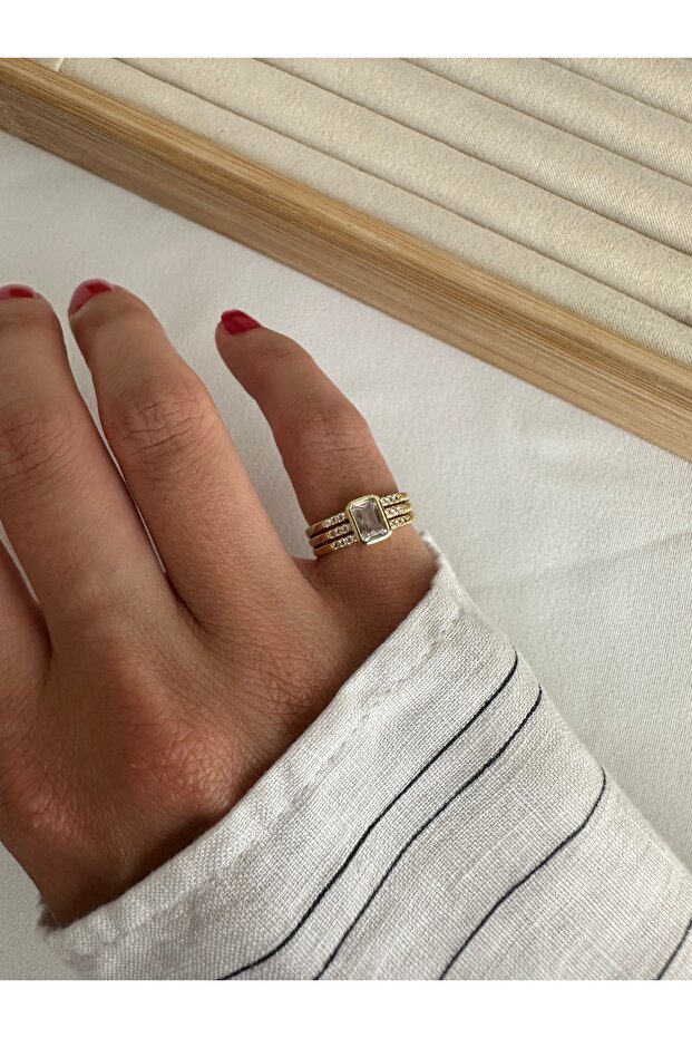 Gold Stone Little Finger Ring