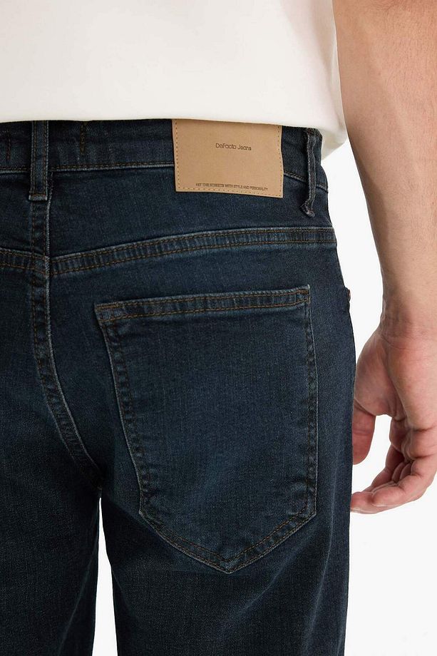 Slim Fit Dar Kesim Jean Bermuda Şort F4221AX25SM - 6
