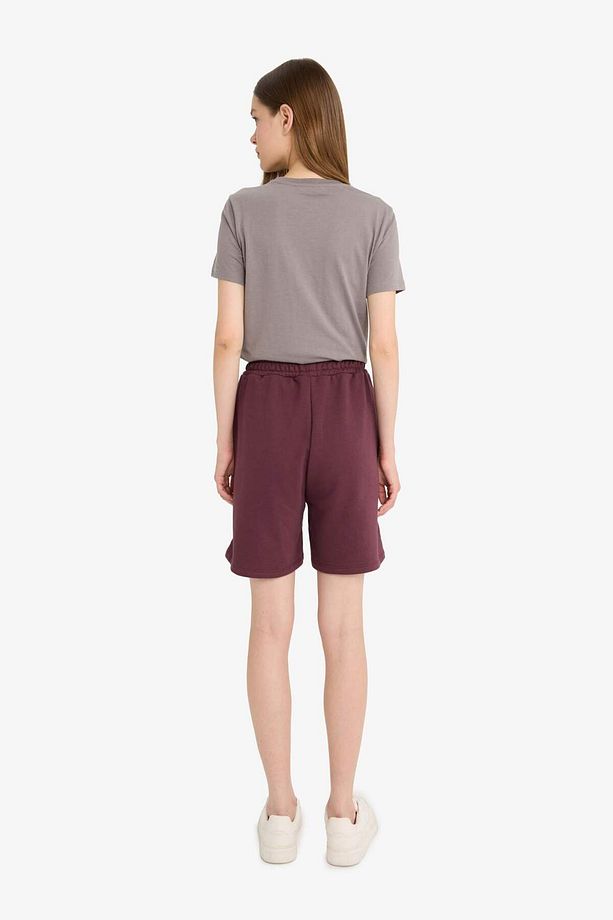 Coool Esnek Belli Cepli Bordo Bermuda Şort F5188AX25SM - 5