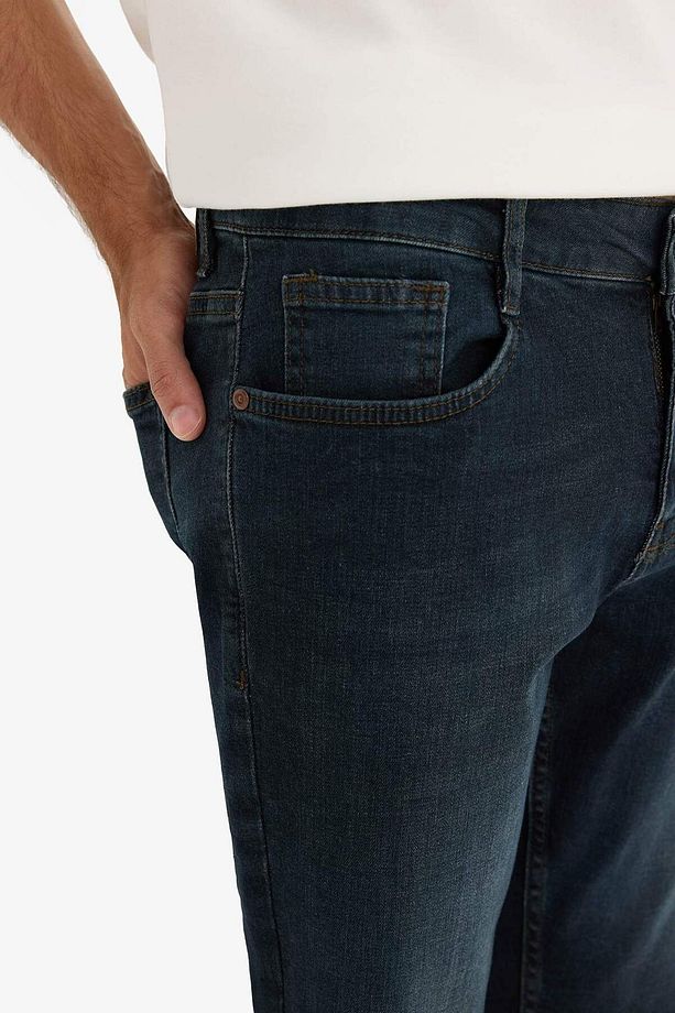 Slim Fit Dar Kesim Jean Bermuda Şort F4221AX25SM - 5