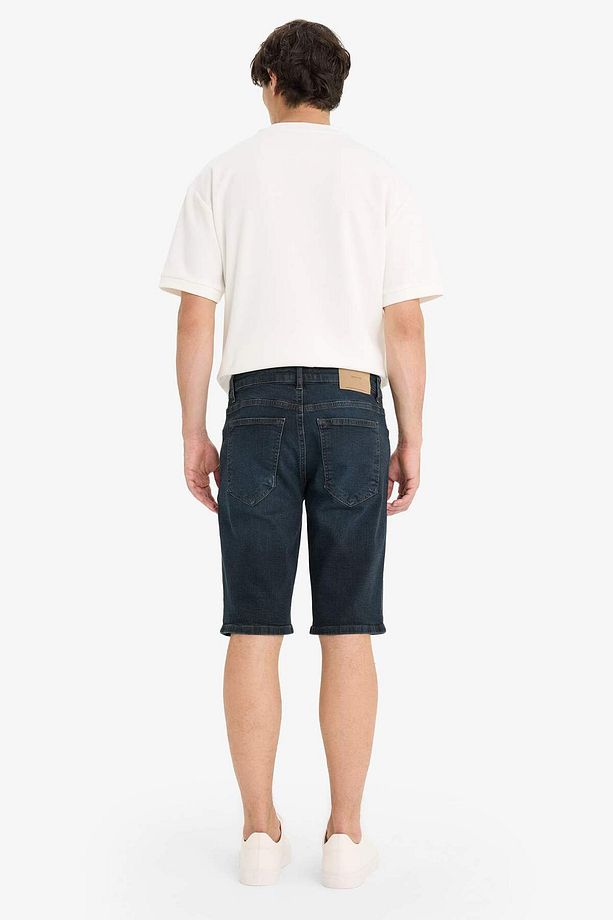 Slim Fit Dar Kesim Jean Bermuda Şort F4221AX25SM - 7