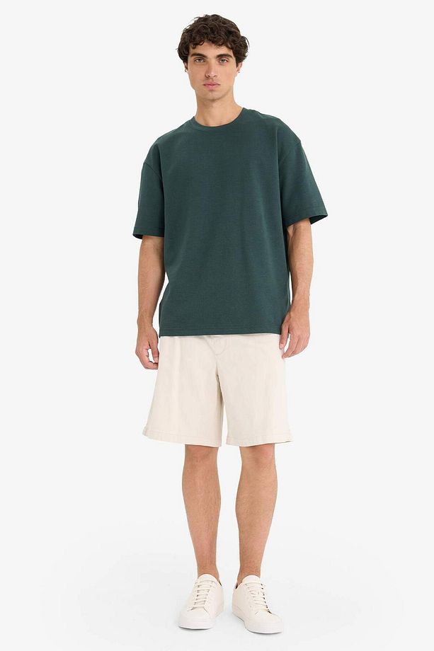Baggy Fit Beli Bağcıklı Bermuda Şort E1047AX25SM - 2