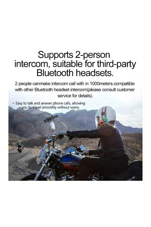 2X Bağlantılı Telsizli Bluetooth 5.3 Motosiklet Kask Kulaklık Intercom Motorsiklet Interkom C60-2X - 3
