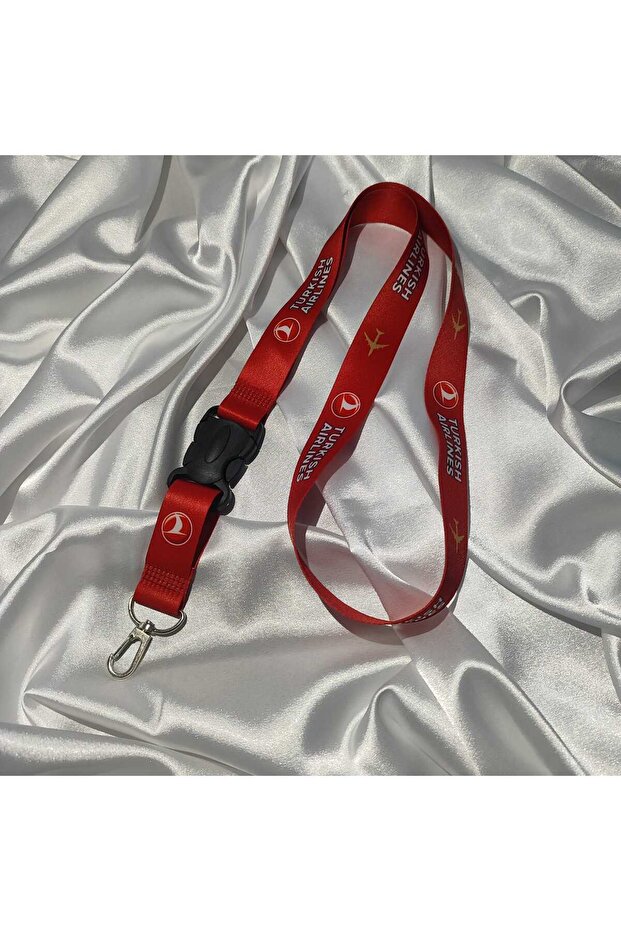 Turkish Airlenis Red New Neck Hanger Rope, Matching Mirror Hanger Rope, Keychain Rope Moto Accessory