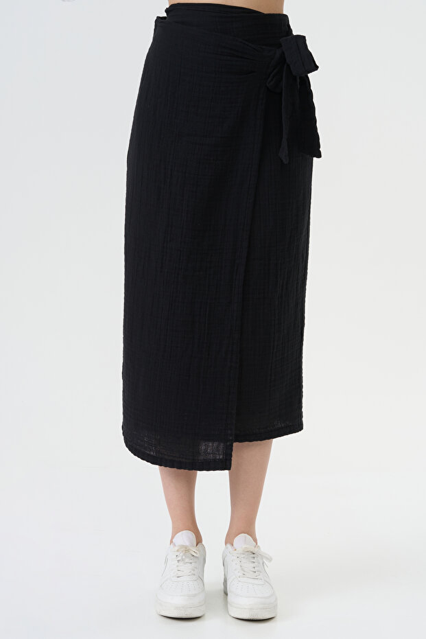 Anvelop Siyah Müslin Etek - 8