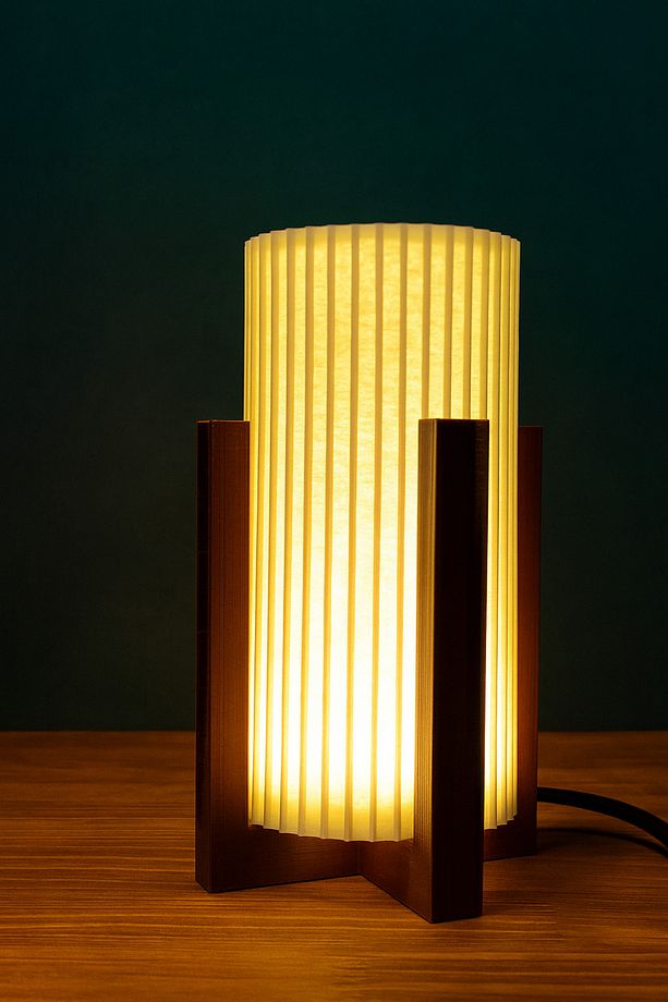 Ahşap Ayaklı Silindir Masa Lambası – Modern LED Aydınlatma, Gece Lambası ve Çalışma Masası Işığı - 2