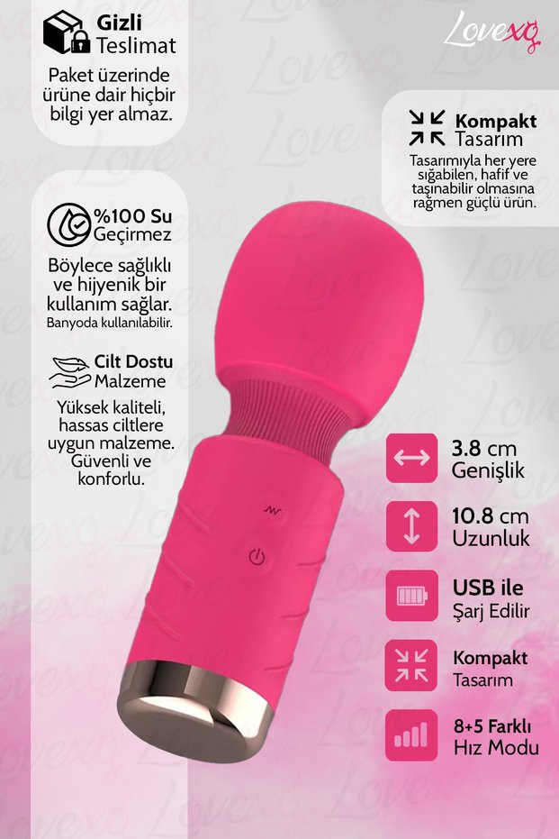 Modern Mini Wand Vibratör Pembe