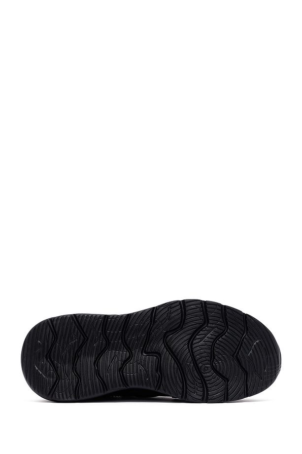Erkek Siyah Bağcıklı Kalın Tabanlı Kumaş Sneaker 25SFD69426F - 4