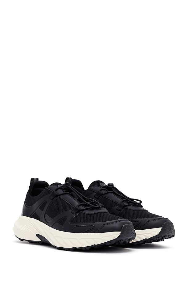 ACBC x Derimod Erkek Siyah Bağcıklı Kalın Tabanlı Kumaş Sneaker 25SFD78056F - 3