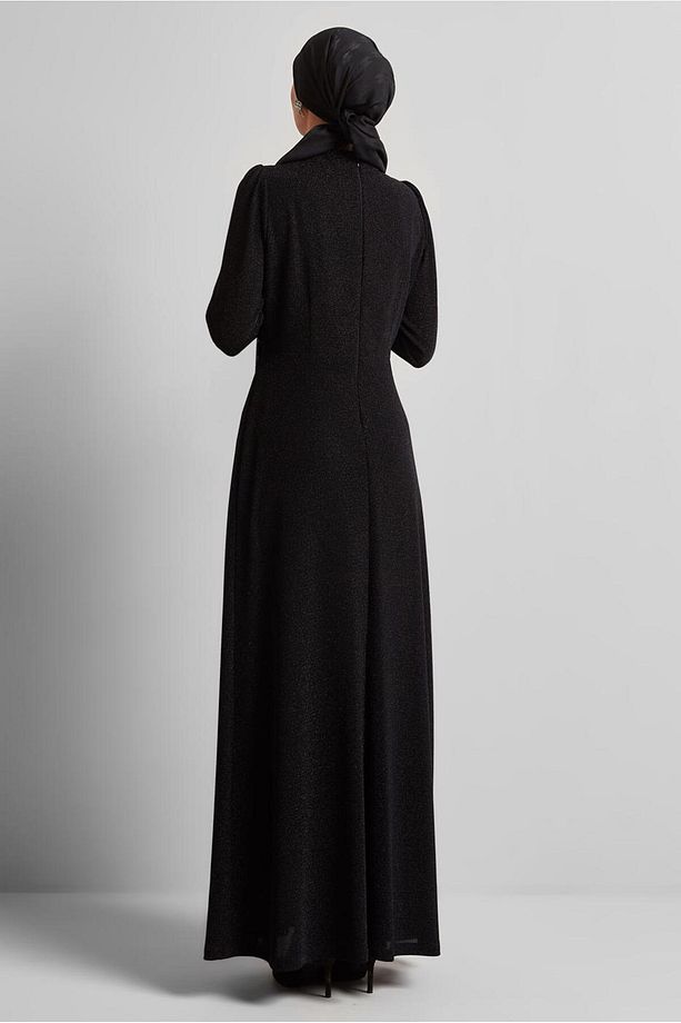 DRAPE DETAYLI SİMLİ ELBİSE 45677 - 4