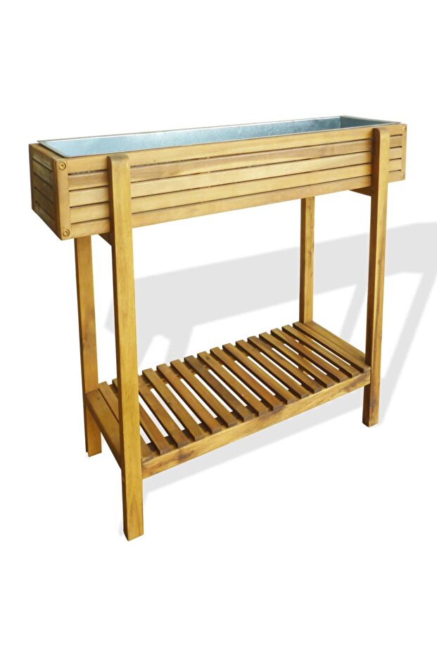 Raised Garden Raised Bed Solid Acacia Wood and Zinc