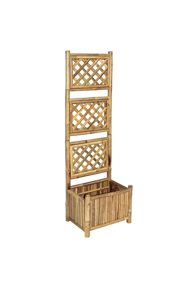 Garden Raised Bed with Trellis Bamboo 40 cm