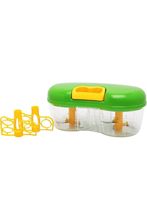 Twin Onion Chopper, Green - 2 in 1 Manual Vegetable Chopper and Slicer for Onions | Best Mini Chopper Food Processor for Home (Green)