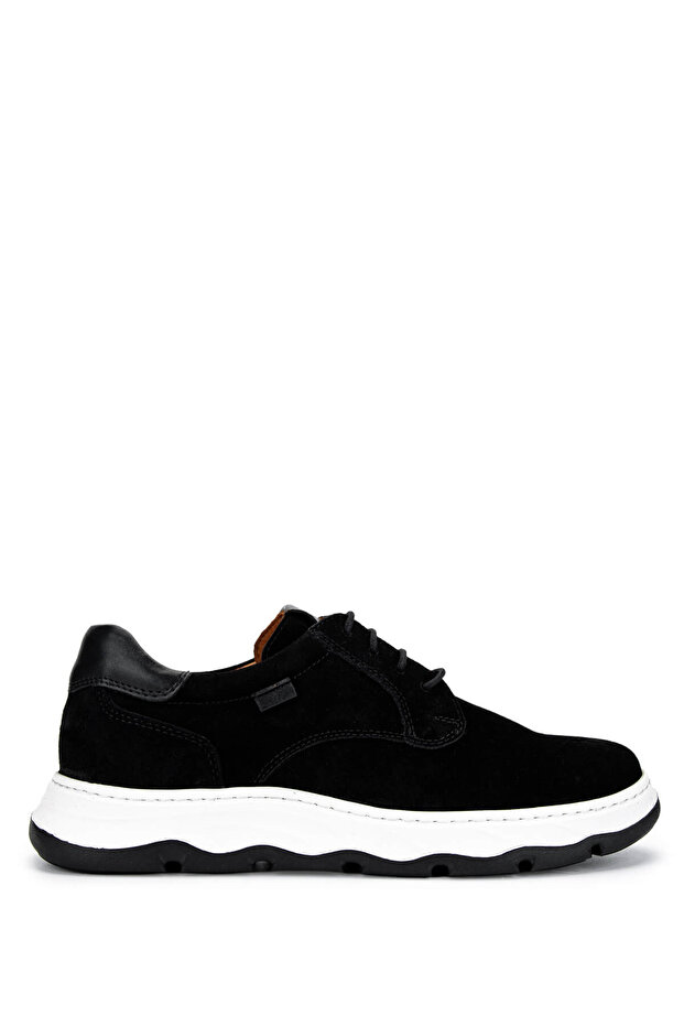 Men's Genuine Leather Black Suede Casual Shoes